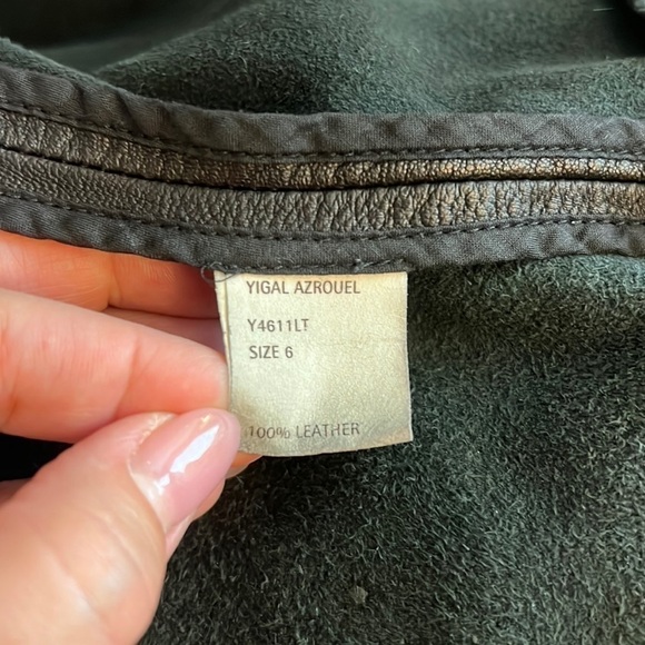 Authentic Yigal Azrouel black cropped leather jacket in black, size S - Picture 8 of 11